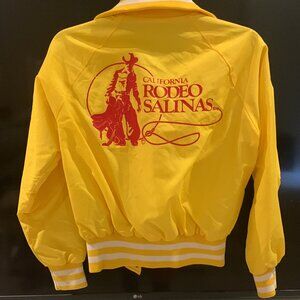 VINTAGE Salinas California Rodeo Jacket Kids Large / Ladies Small YELLOW LINED